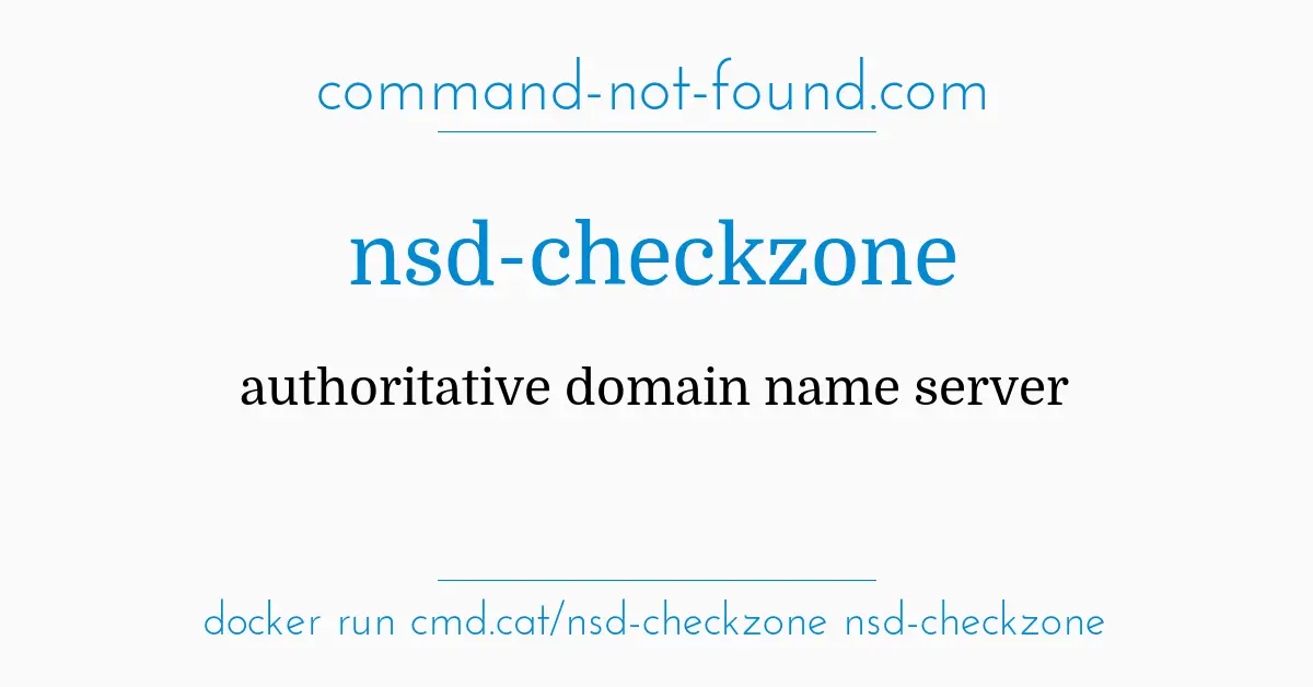 nsd check config